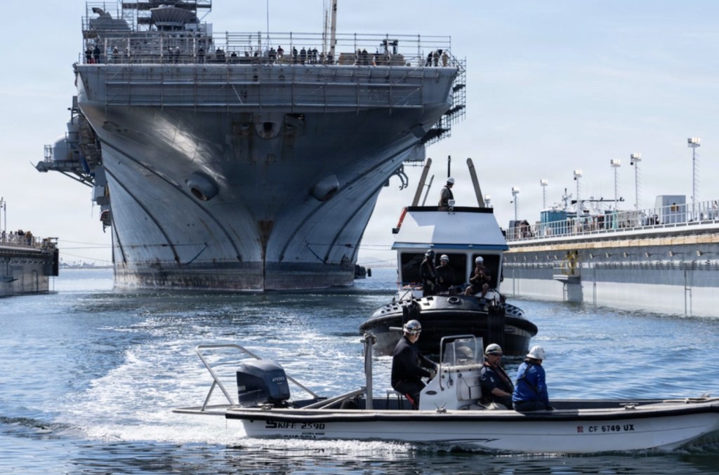 USS America becomes first warship to visit NASSCO’s huge new floating dry dock in San Diego Bay – San Diego Union-Tribune