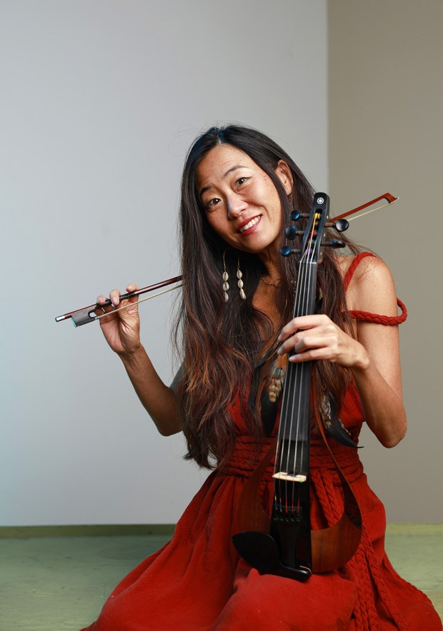 San Diego, CA, October 15, 2023: Violinist Jamie Shadowlight on Sunday, October 15, 2023 in San Diego, CA. (K.C. Alfred / The San Diego Union-Tribune)