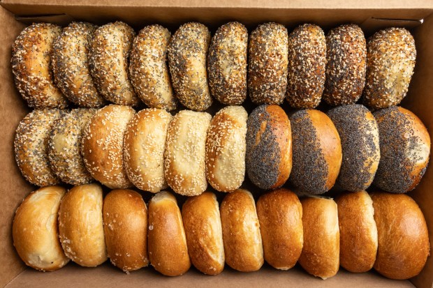 Seen here is a selection of fresh-from-the-oven PopUp Bagels, among them plain, poppy, salt, sesame and everything. (Alexander Stein)