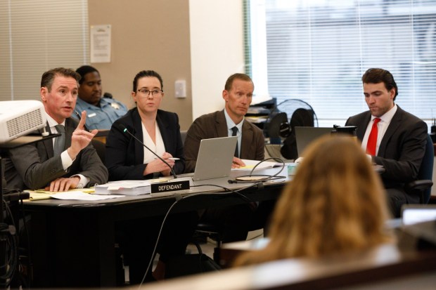 Attorneys representing Rady Children's Hospital speak during an ex parte hearing on the hospital's gender-affirming care at San Diego Central Court in downtown San Diego on Wednesday, February. 11 2026 in San Diego. (Kristian Carreon / The San Diego Union-Tribune)