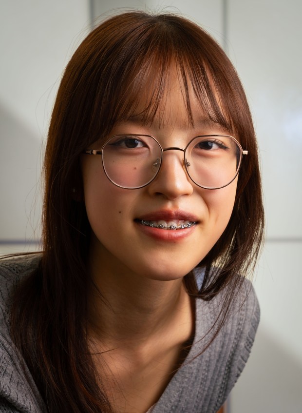 Leanne Fan is a finalist in the Regeneron Science Talent Search 2026 contest. She'll head to Washington in March to compete. (Howard Lipin / For The San Diego Union-Tribune)