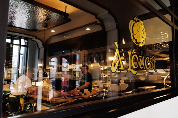 À L'ouest features a glass-enclosed kitchen, as seen on Tuesday, Feb. 10, 2026 in San Diego. (Kristian Carreon / The San Diego Union-Tribune)