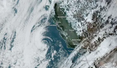 Satellite image of California at 2340 UTC on February 12, 2026