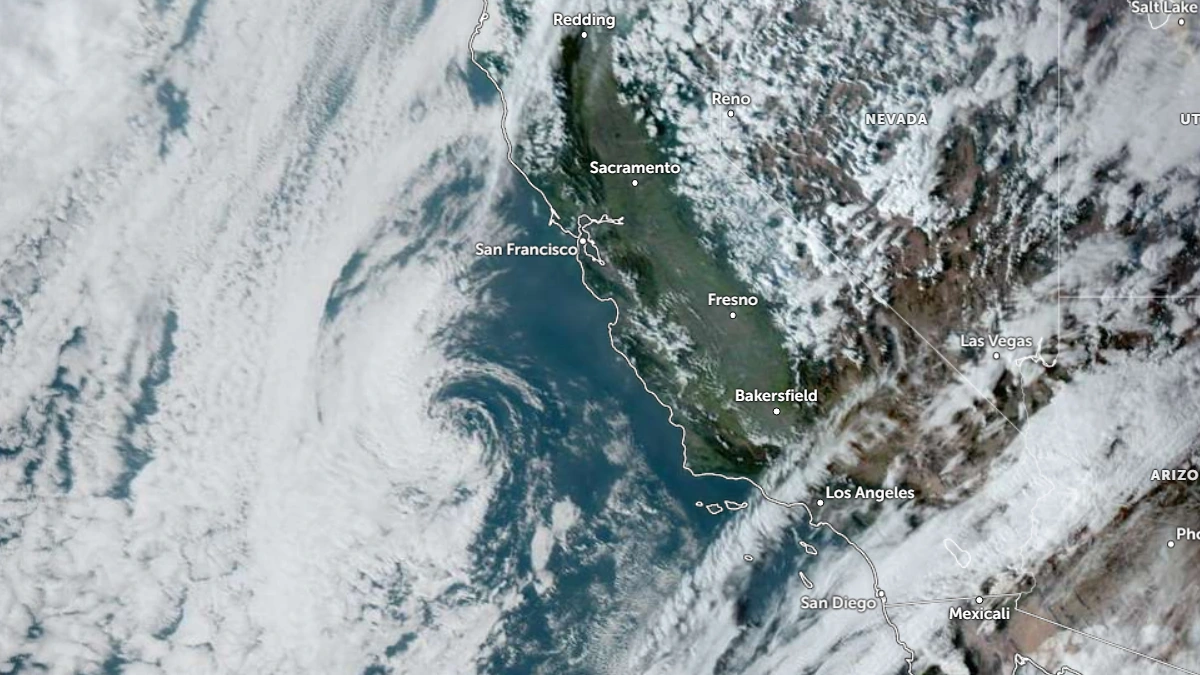 Satellite image of California at 2340 UTC on February 12, 2026