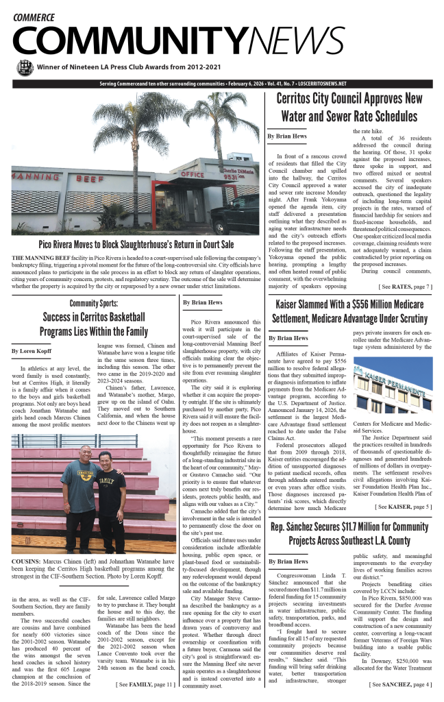 February 6, 2026 Commerce Community Newspaper Digital Edition - Los Cerritos Community News