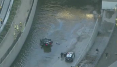1 person rescued after car overturns in LA River – NBC Los Angeles