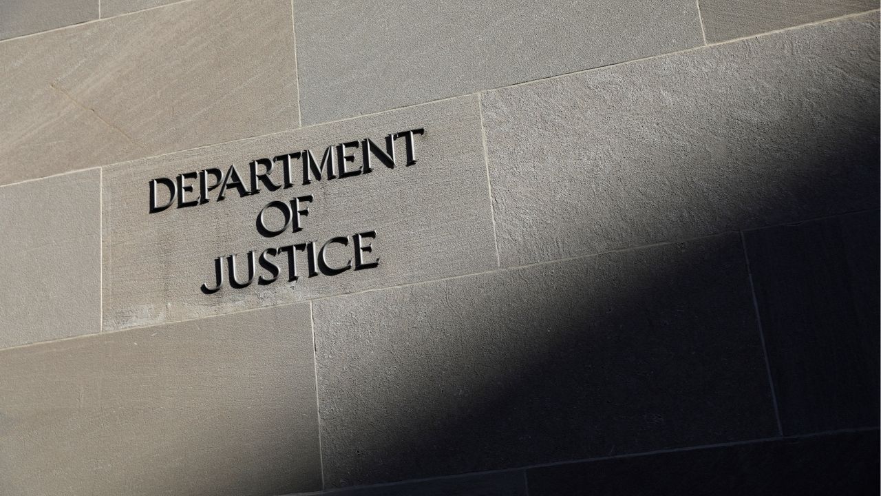 Signage is seen at the United States Department of Justice headquarters in Washington, D.C., U.S., August 29, 2020. (Reuters File)