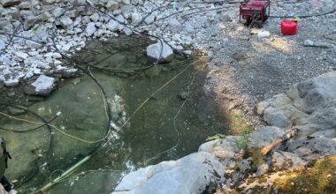 A surface water diversion at an illicit cannabis cultivation site in Mendocino County in September 2025
