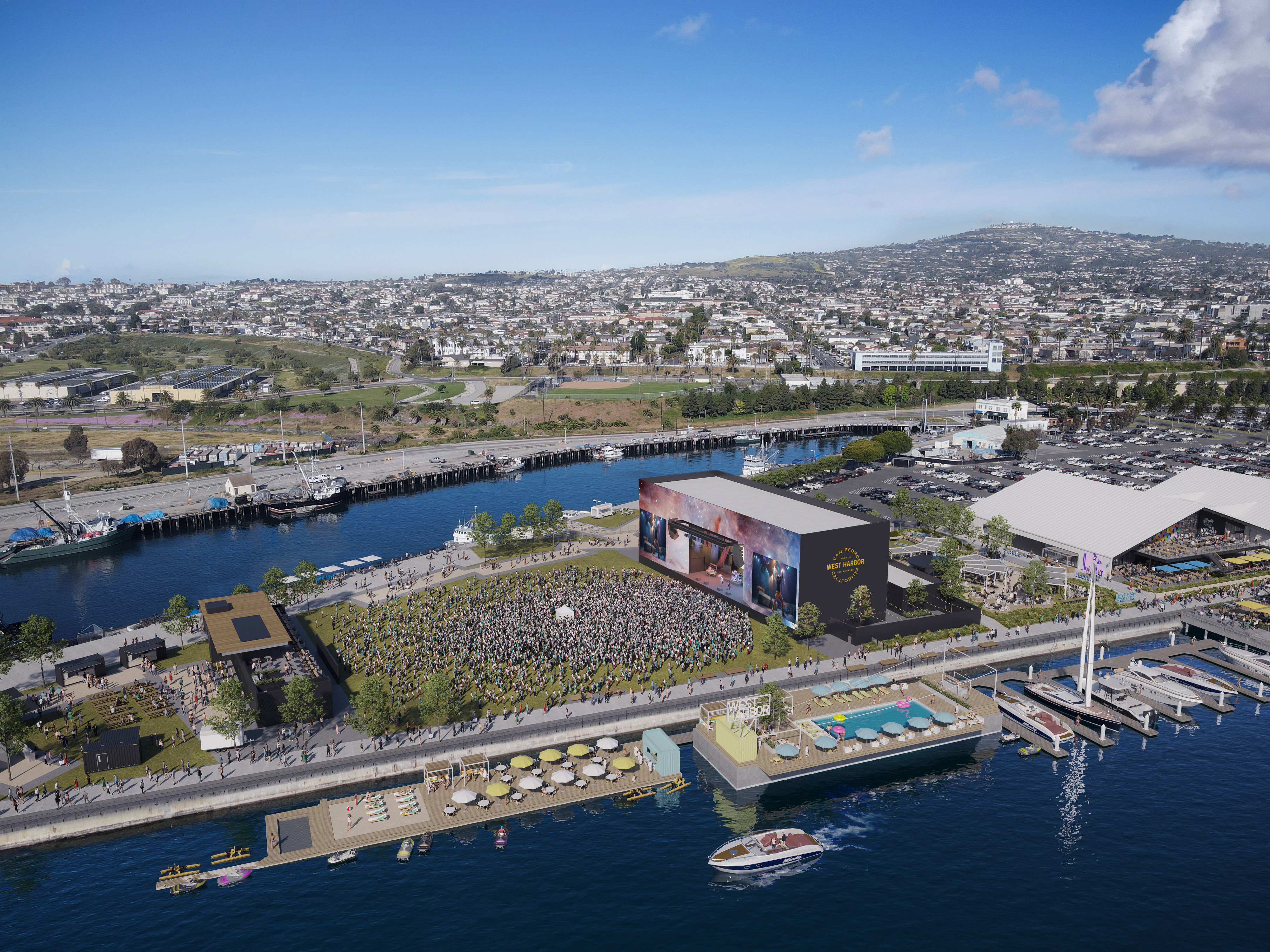 Aerial rendering of proposed 6,200-seat amphitheater that will anchor the...