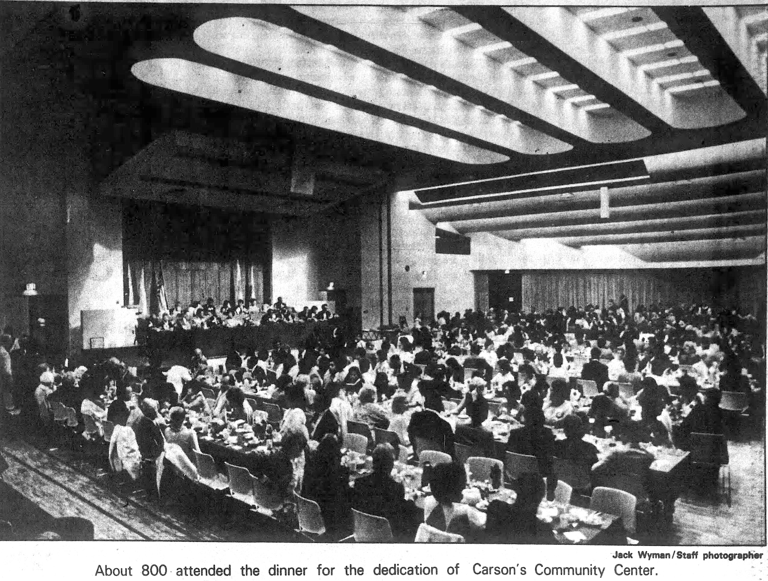 About 800 attended the dinner for the dedication of Carson’s...