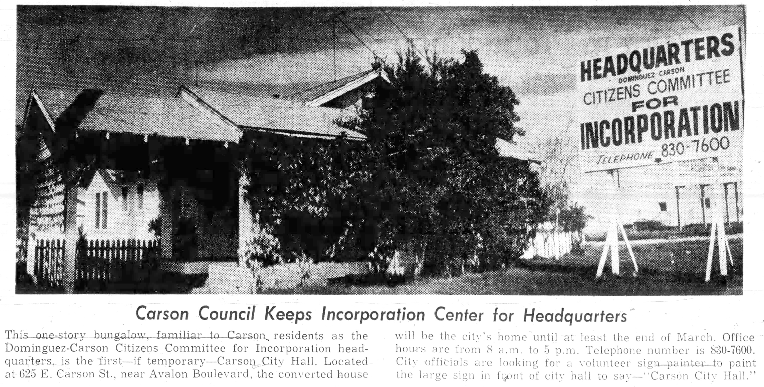 This one-story bungalow, familiar to Carson residents as the Dominguez-Carson...