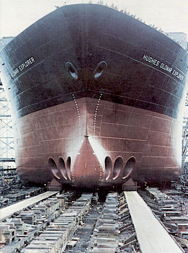 The Hughes Glomar Explorer’s initial launch on Nov., 1, 1972....