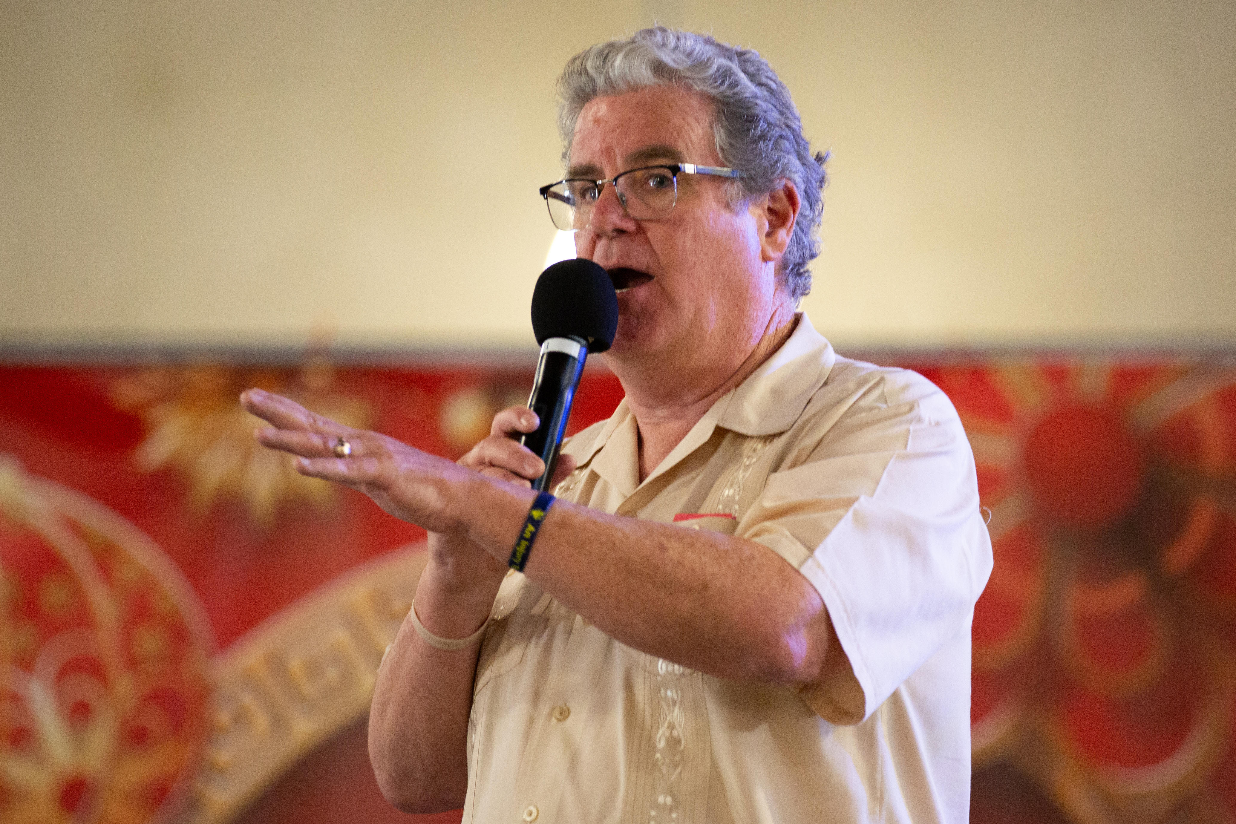 Los Angeles City Councilmember Tim McOsker speaks during the 12...