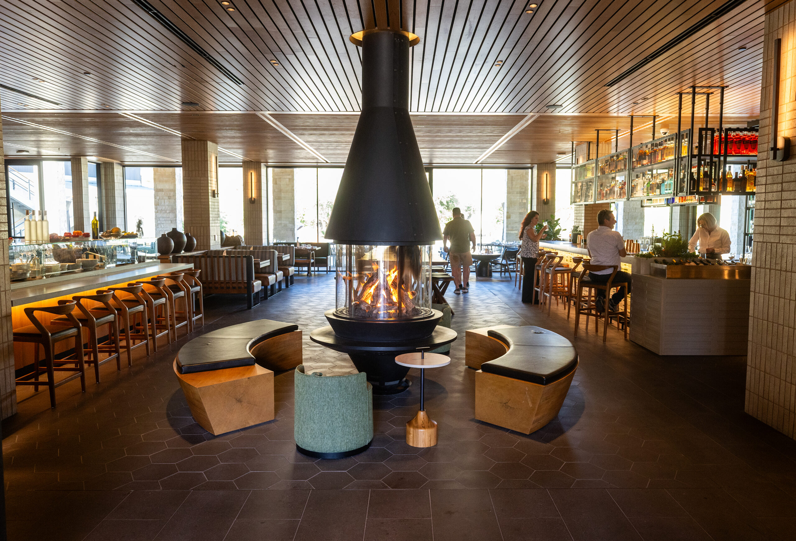 The entrance to the dining room at Folia Friday, September 19, 2025 in Healdsburg. (John Burgess / The Press Democrat)