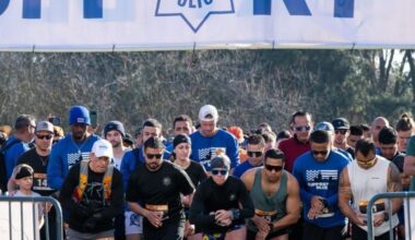 The Support Blue Run returns Saturday, Feb. 28, 2026, in Fresno with 10K, 5K, 2-mile, and virtual options to benefit programs of the Fresno Police and Fire Chaplaincy that support first responders and community crisis services. (Fresno Police and Fire Chaplaincy.)