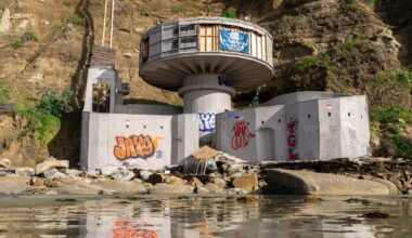 La Jolla's iconic Mushroom House is now a public nuisance and graffiti canvas. Its future is anyone's guess
