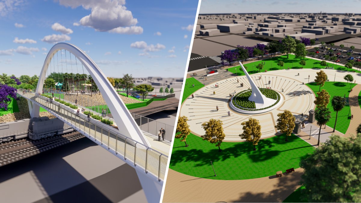 LA leaders break ground on Wilmington’s $152M pedestrian bridge and green spaces project – NBC Los Angeles