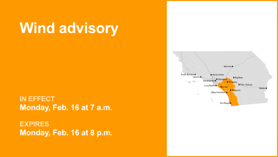Wind advisory for the Orange County and Santa Ana Mountains area for Monday – Orange County Register