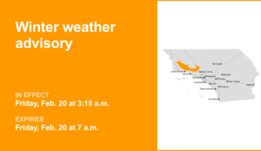 Winter weather advisory active for 5 Freeway north of LA until Friday morning — winds gusting up to 40 mph – Orange County Register