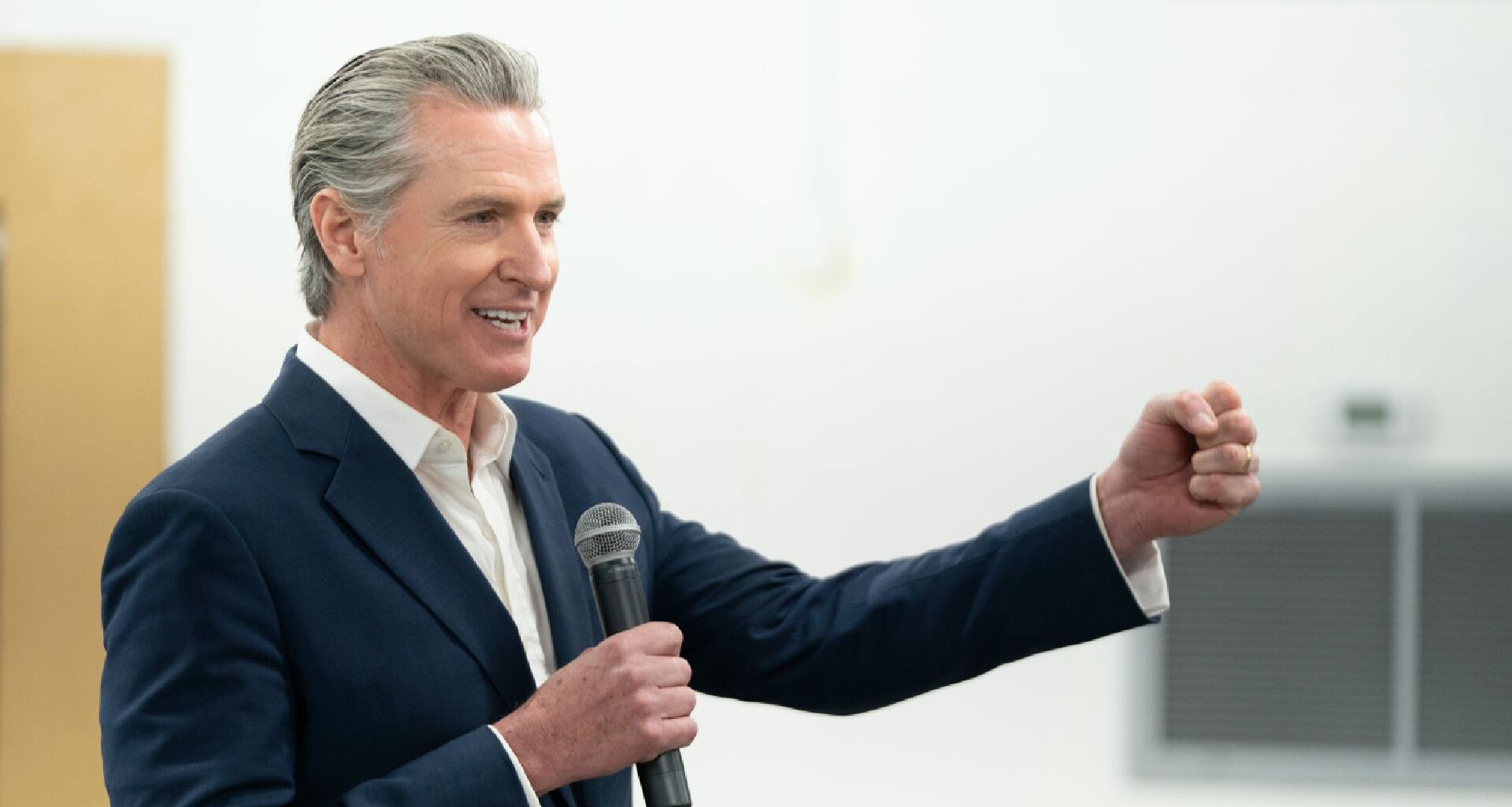MANNING, SOUTH CAROLINA - FEBRUARY 23: California Gov. Gavin Newsom speaks to a crowd during an event hosted by the South Carolina Democratic Party at the Carter-Sullivan American Legion on February 23, 2026 in Manning, South Carolina. The Governor had scheduled appearances in Pineville, Manning and Rock Hill, South Carolina on Monday. (Photo by Sean Rayford/Getty Images)