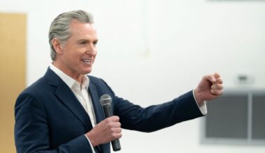 MANNING, SOUTH CAROLINA - FEBRUARY 23: California Gov. Gavin Newsom speaks to a crowd during an event hosted by the South Carolina Democratic Party at the Carter-Sullivan American Legion on February 23, 2026 in Manning, South Carolina. The Governor had scheduled appearances in Pineville, Manning and Rock Hill, South Carolina on Monday. (Photo by Sean Rayford/Getty Images)