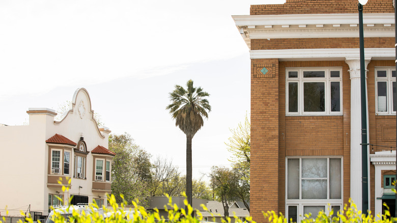 historic downtown buildings along Central Avenue, Tracy, California