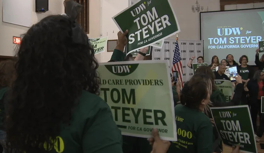 Gubernatorial candidate Tom Steyer received an endorsement from a major California-based labor union on Wednesday. (KSWB/KUSI)