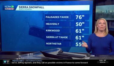 Rain and snow totals across Northern California