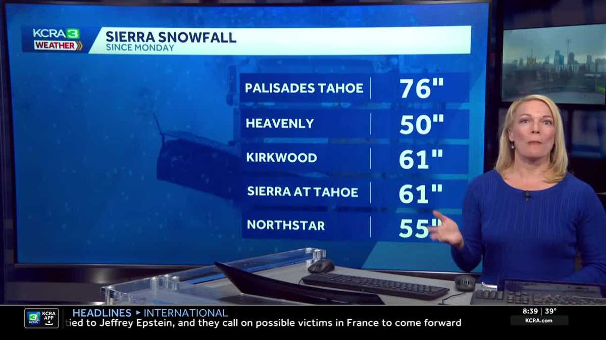 Rain and snow totals across Northern California