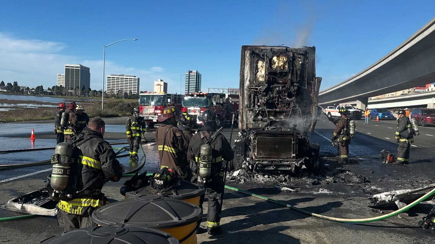 Big Rig Fire at MacArthur Maze Shuts Down I-80, Snarls Traffic • The E'ville Eye News