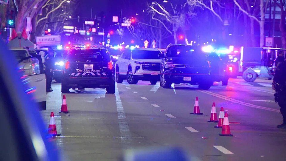 <div>Five people were shot in San Jose's San Pedro Square hours after a Super Bowl watch party. Feb. 8, 2026</div>