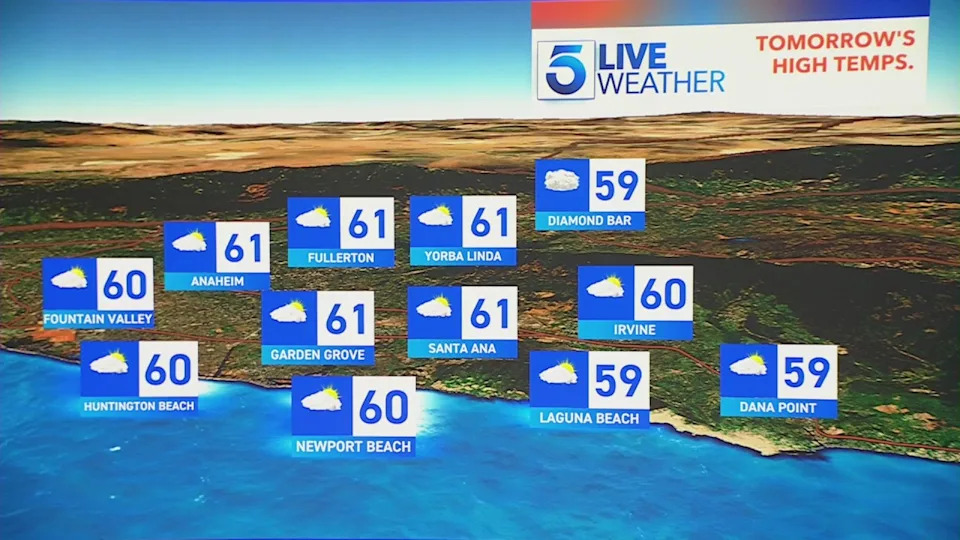 Friday forecast graphic for Orange County