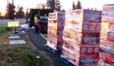 Big rig carrying overturns on Sacramento I-5 on-ramp