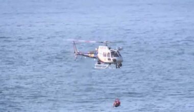 Fisherman rescued from dangerous waves in California