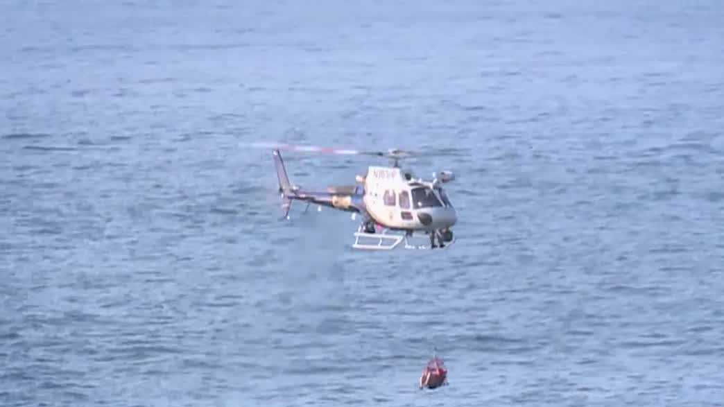 Fisherman rescued from dangerous waves in California