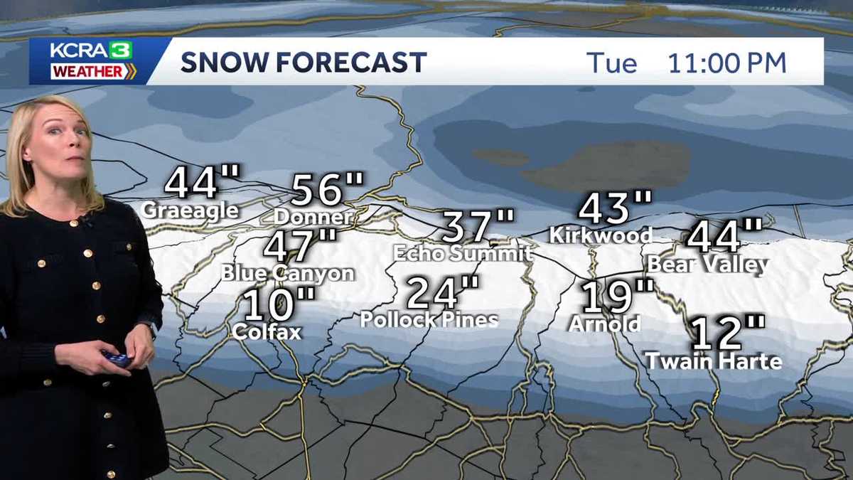 Rain and heavy snow in Northern California