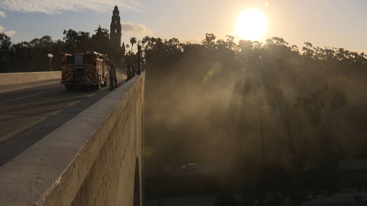 Cabrillo Bridge fire closes part of SR-163 near Balboa Park – NBC 7 San Diego