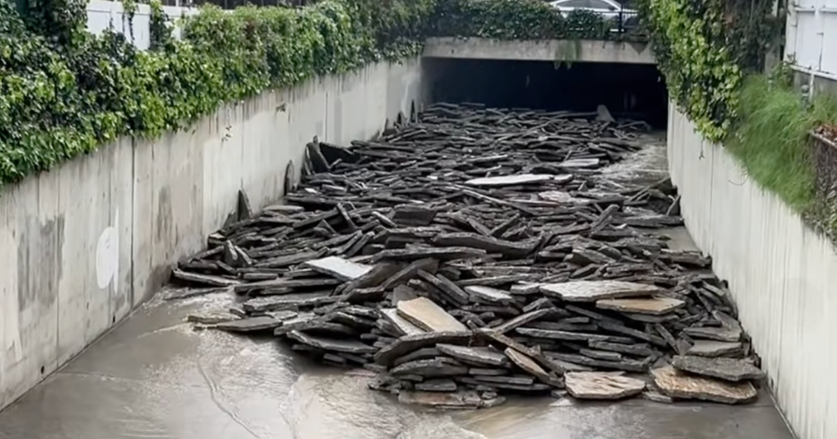 Slabs of concrete swept up in Santa Monica Channel after powerful winter storms