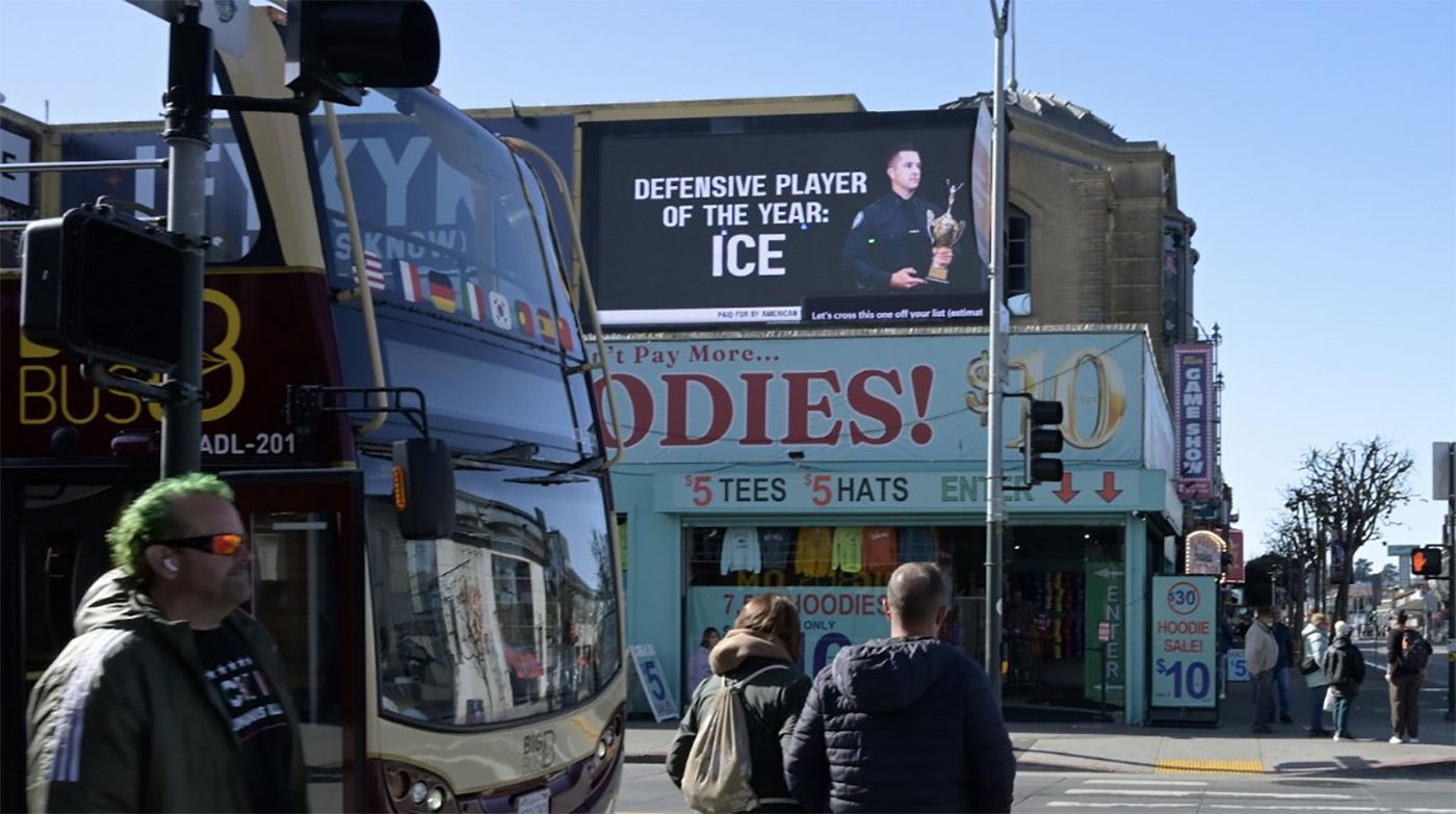 Offensive Billboards Appear In SF Promoting ICE as 'Defensive Player of the Year'