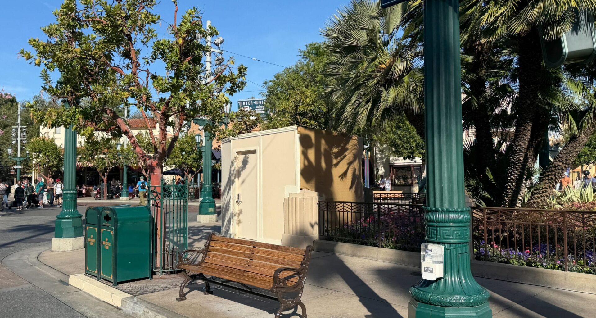 'Storytellers' Statue Surrounded by Construction Walls at Disney California Adventure