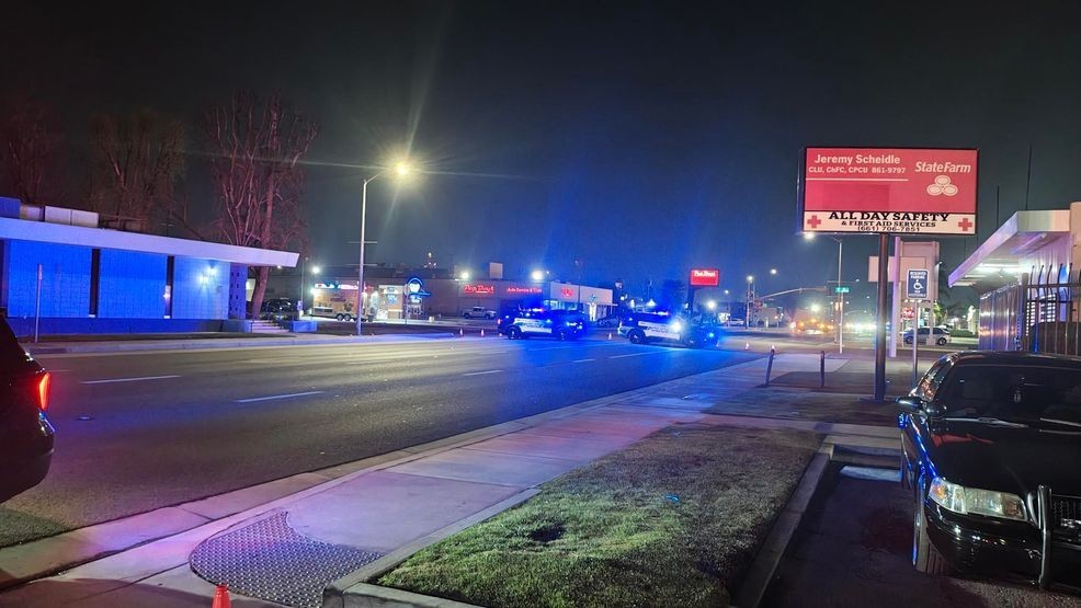 A man is dead after police say he was lying on the roadway along 24th Street and was struck by a car Friday night. PHOTO: KBAK/KBFX
