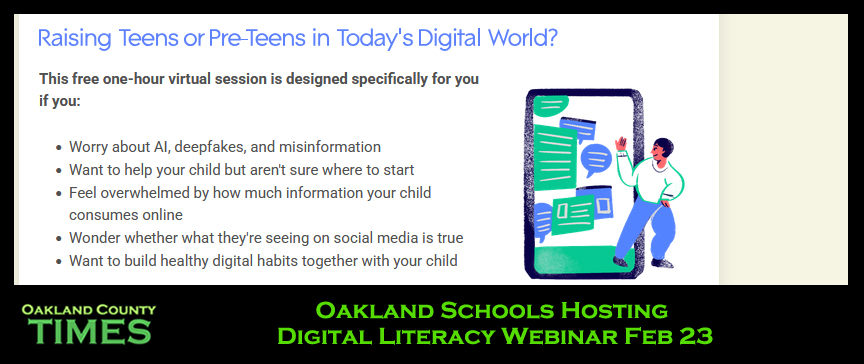 Oakland Schools Hosting Digital Literacy Webinar Feb 23