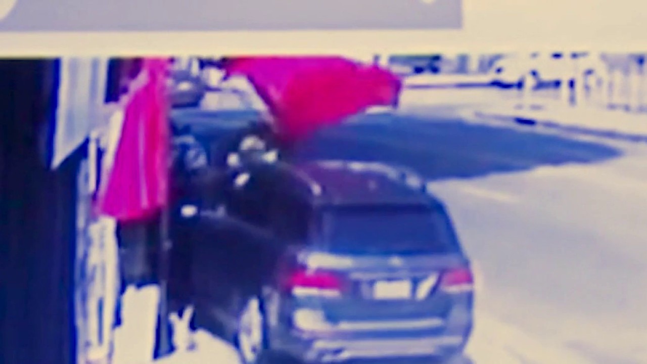 Car crashes in downtown LA vendors 