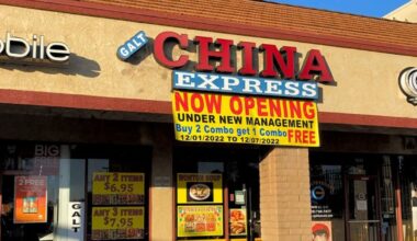 Galt China Express, a Chinese restaurant, was found to be non-compliant with the food safety code.