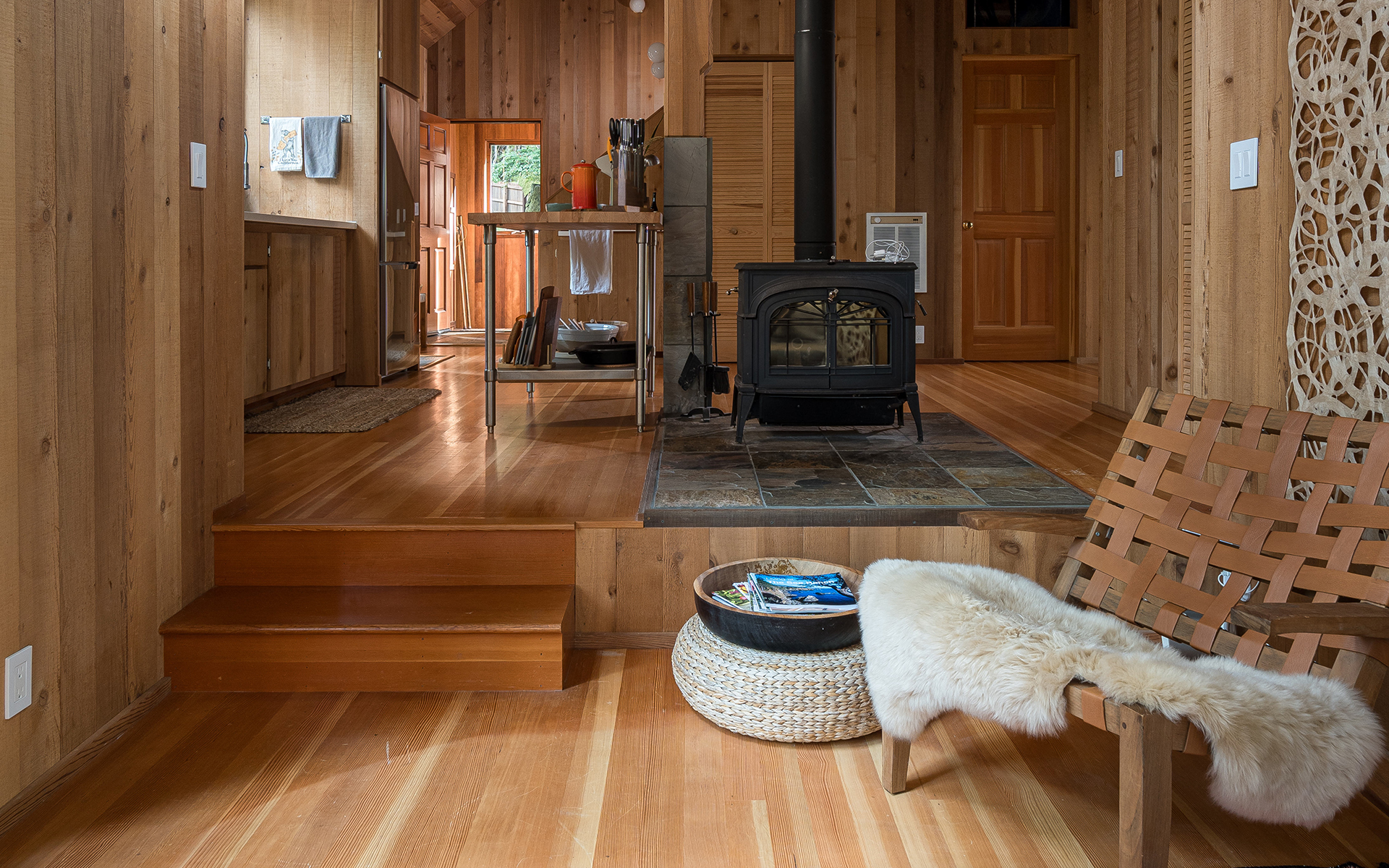 Inside Cedar + Skye cabin