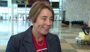Gov. Healey in California, rooting for Patriots at Super Bowl 60