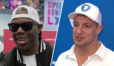 Rob Gronkowski, Terrell Owens talk Super Bowl at Radio Row in SF – NBC Bay Area