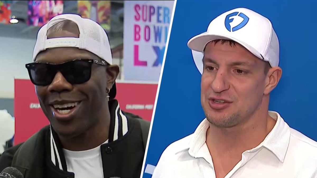 Rob Gronkowski, Terrell Owens talk Super Bowl at Radio Row in SF – NBC Bay Area