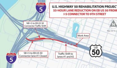 Some eastbound lanes of Highway 50 in downtown Sacramento will be closed from late Friday, Feb. 27, 2026, to early Monday, March 2, 2026, due to construction, according to Caltrans. The construction is a part of an ongoing $511.1 million project aimed to add carpool lanes and rehabilitate 14 miles of pavement.