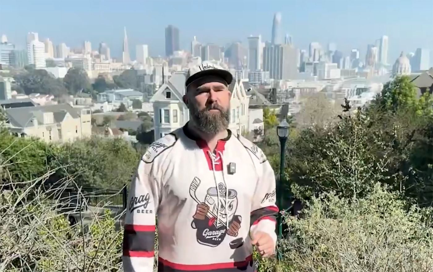 Jason Kelce Ran Around San Francisco Drinking Beers, and Filmed It